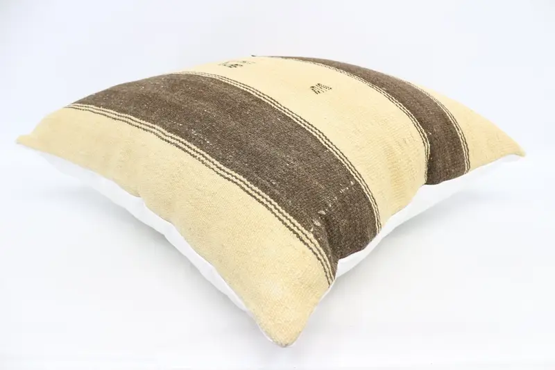 Sofa Pillow, Pillow Sham, Antique Pillows, Pillow for Couch, Handmade Kilim Cushion, 28x28 Beige Cushion Cover, Sustainable Cushion - 6