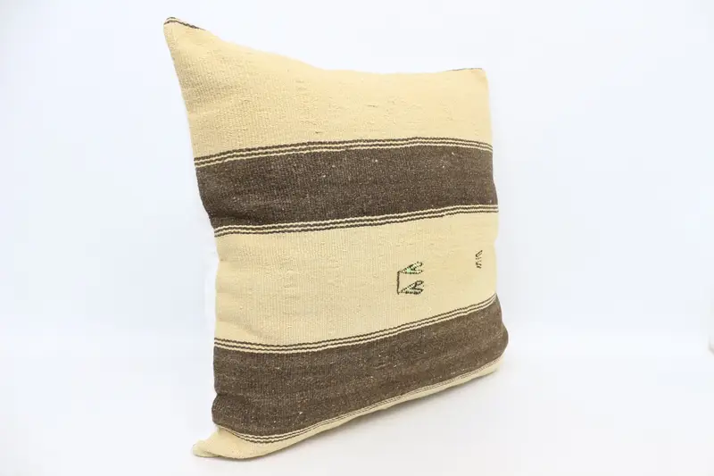 Sofa Pillow, Pillow Sham, Antique Pillows, Pillow for Couch, Handmade Kilim Cushion, 28x28 Beige Cushion Cover, Sustainable Cushion - 3