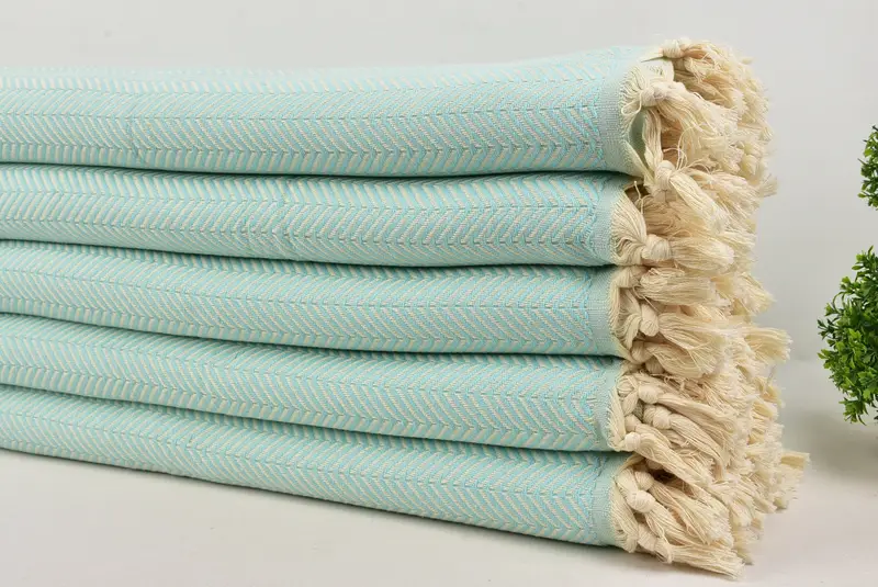 Bridesmaid Favors, Bridesmaid Gifts, First Wedding Anniversary Gift, 92x76 Cotton Chevron Towel, Turkish Blanket, Throw Blanket, Best Wedding Gift - 3