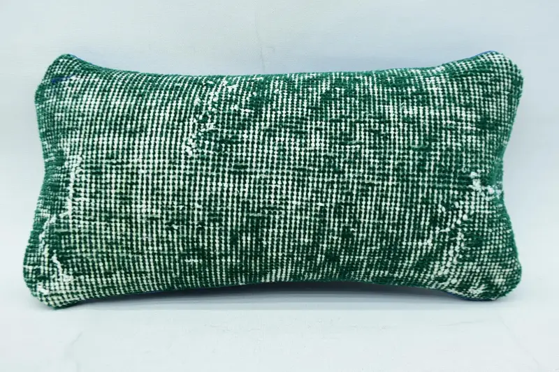 Turkish 8x16 inch Pillow Case, Gift for Her Rectangle Green Antique Seasonal Gift Pillow Cover - 1