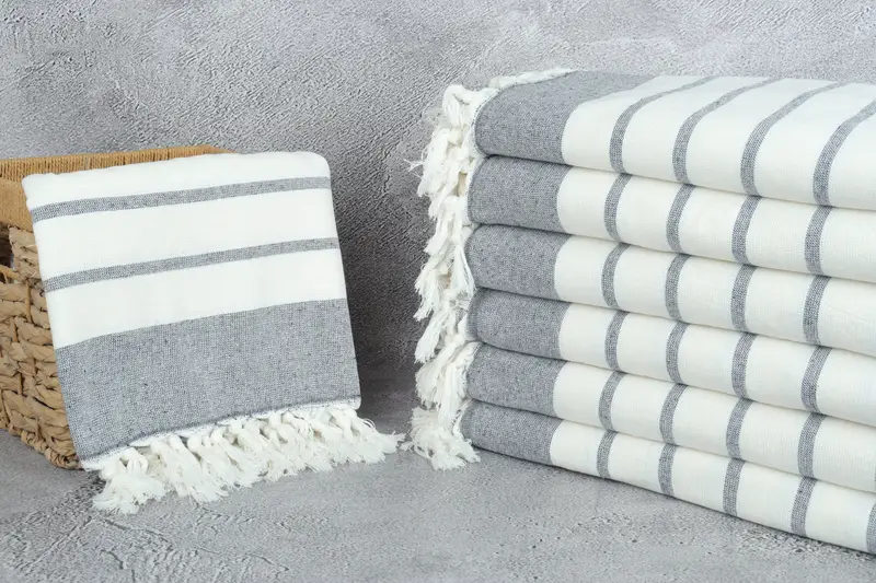Turkish bath towel, Valentines Day Gift For Him, 68x39 Cotton Striped Towel, Wedding Anniversary Gift, Bridesmaid Gift Towel, Personalized Gift - 3
