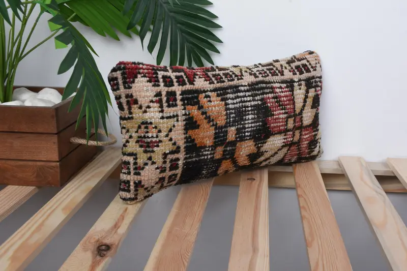 Boho Pillow, Indoor Pillow Cover, Bed Pillow Cover, Cushion Cover, Garden Pillow Sham, 8x16 Blue Cushion Cover, Handmade Kilim Cushion, Gift Pillow - 4