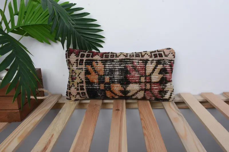 Boho Pillow, Indoor Pillow Cover, Bed Pillow Cover, Cushion Cover, Garden Pillow Sham, 8x16 Blue Cushion Cover, Handmade Kilim Cushion, Gift Pillow - 1