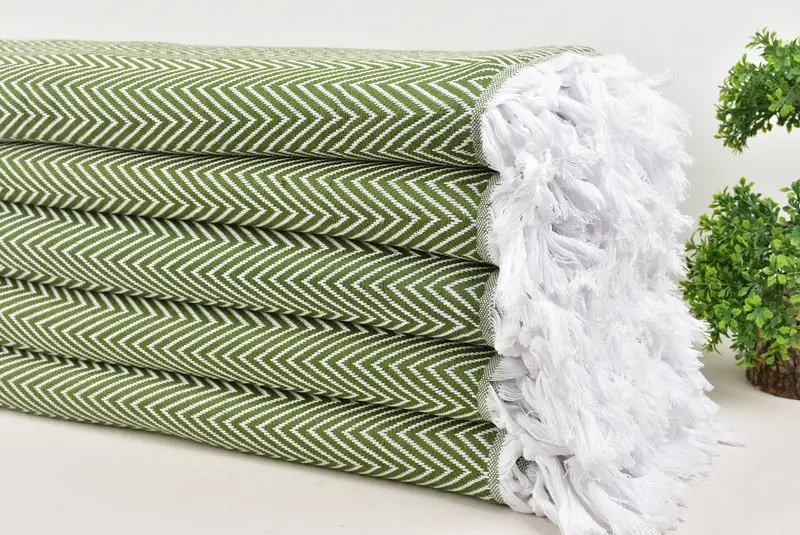 Personalized Gifts, 96x80 Cotton Chevron Towel, Throw Blanket Couch, Halloween Blanket, Housewarming Gift, Best Friend Christmas Gift, Organic Throw - 3