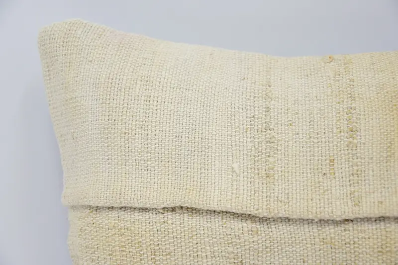 Handmade Kilim Cushion, Ottoman Pillow Case, Vintage Kilim Pillow, Natural Cushion, 8x16 Beige Cushion, Pillow Cover, Antique Pillows - 2