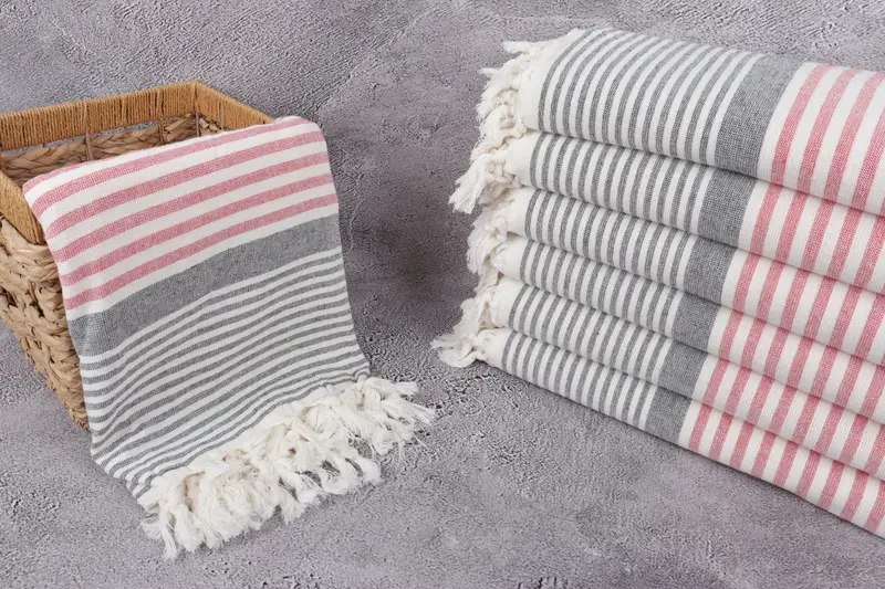 Turkish hand towel, Housewarming Gift, 68x40 Cotton Striped Terry Towel, Bridesmaid Gifts Personalized, Bachelor Towel, Turkish bath towel - 3