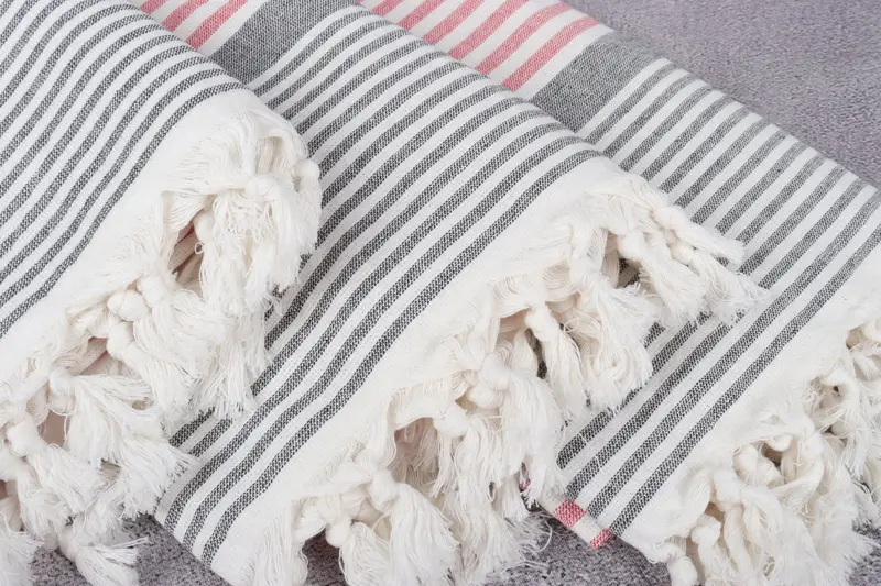Turkish hand towel, Housewarming Gift, 68x40 Cotton Striped Terry Towel, Bridesmaid Gifts Personalized, Bachelor Towel, Turkish bath towel - 5