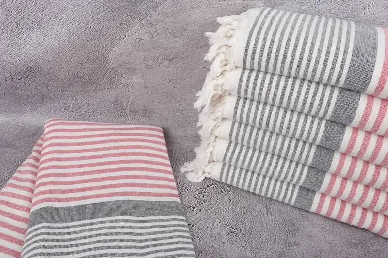 Turkish hand towel, Housewarming Gift, 68x40 Cotton Striped Terry Towel, Bridesmaid Gifts Personalized, Bachelor Towel, Turkish bath towel - 2