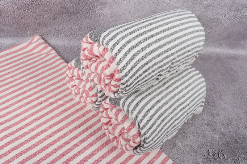 Turkish hand towel, Housewarming Gift, 68x40 Cotton Striped Terry Towel, Bridesmaid Gifts Personalized, Bachelor Towel, Turkish bath towel - 7