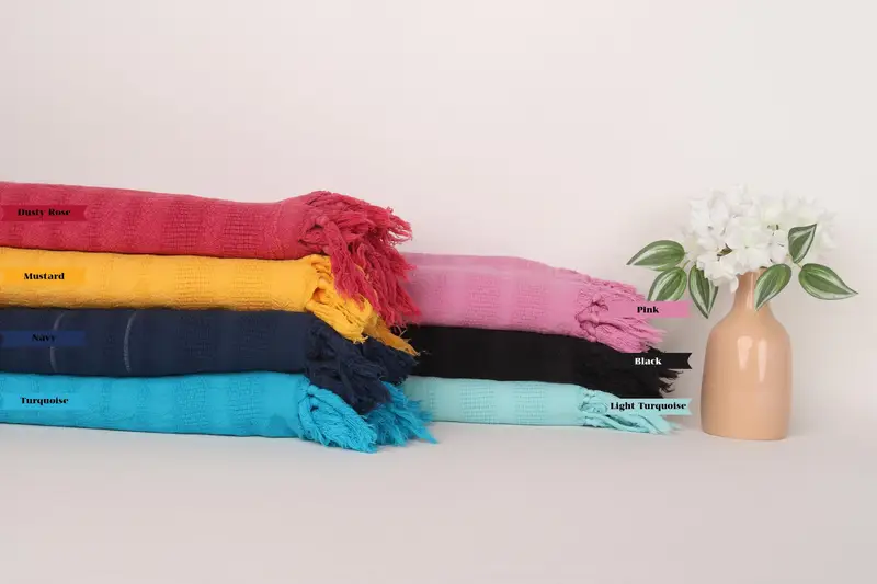 Sand-resistant towel, Embroidered Towel, 68x36 Cotton Stonewashed Striped Towel, Bridesmaid Proposal Gift, Holiday Towel, Personalized Gifts - 1