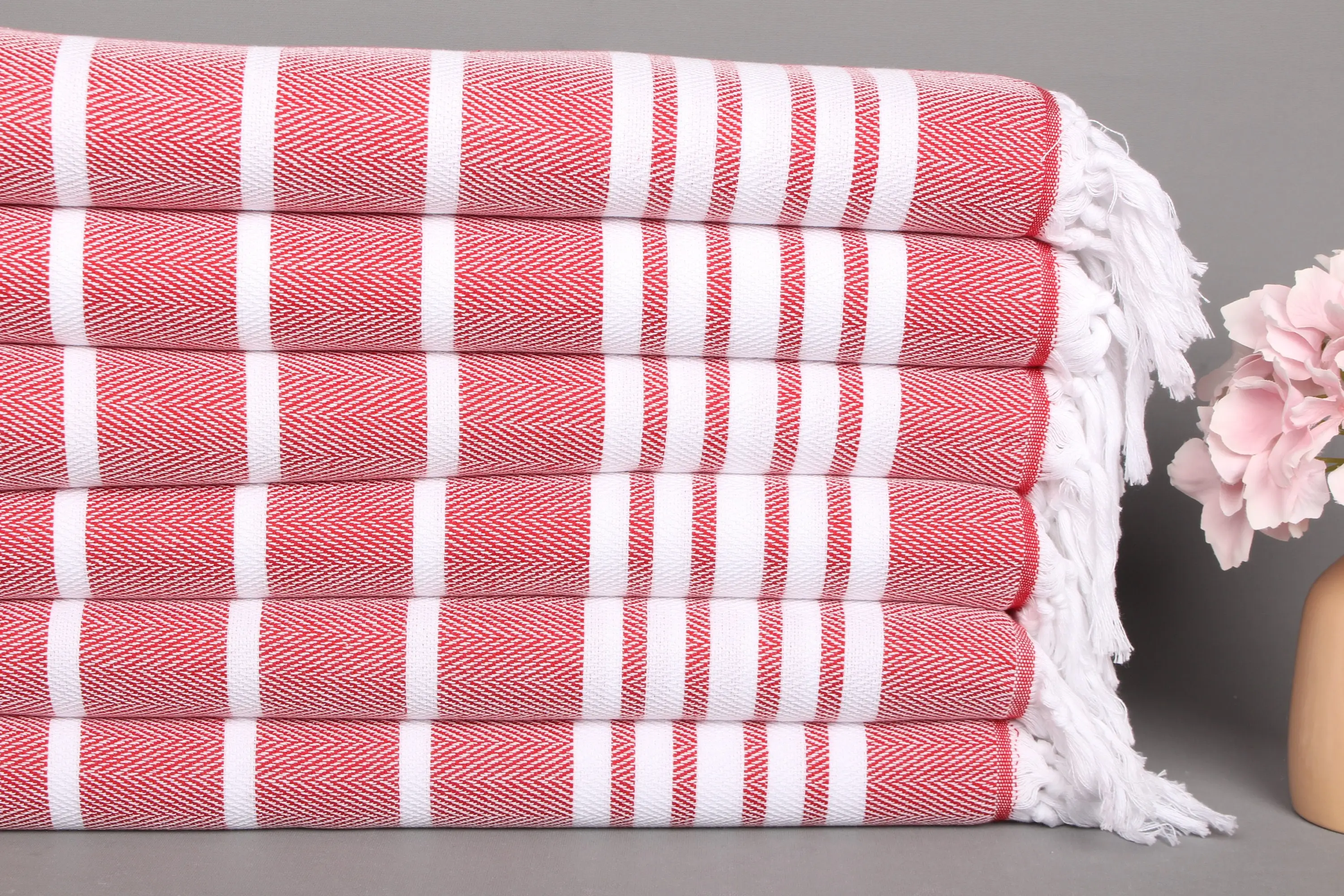 Kitchen Towel Turkish Organic Cotton Zig Zag Hand Towel, 20x40 Inches - 1