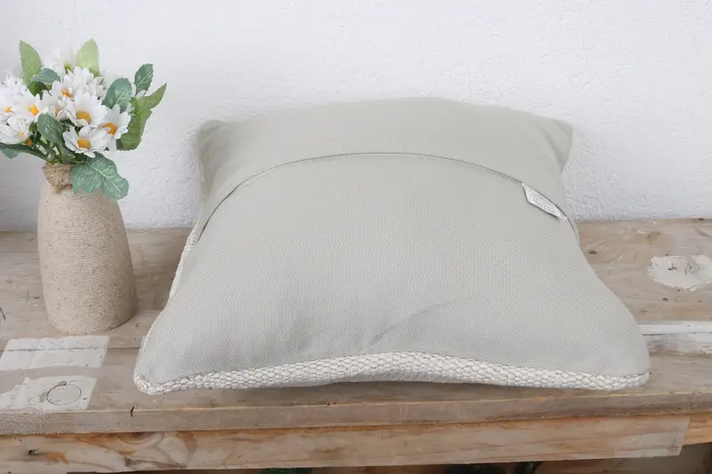 14x14 White Pillow Cover, Handmade Kilim Cushion, Bench Cushion Case, Boho Pillow Sham Cover, Throw Kilim Pillow, Car Cushion Case, Pillow Sham - 7