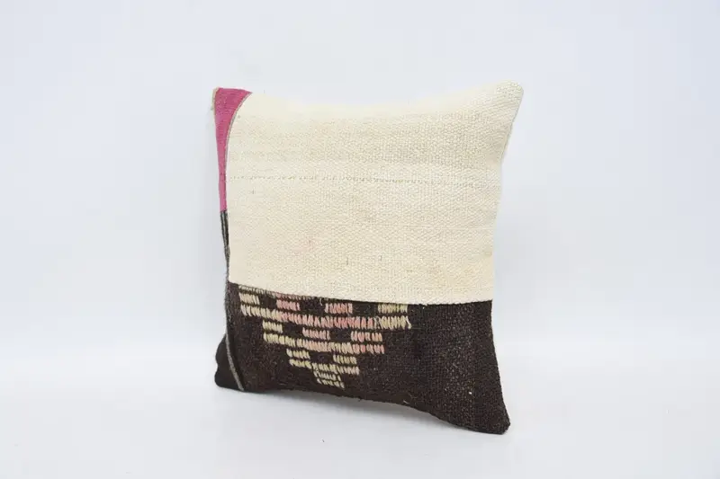 Pillow for Couch, Cushion Case, Decorative Pillow Case, Kilim Pillow, Pillow for Sofa, Handmade Throw Cushion Cover, 12x12 Beige Cushion Case - 4