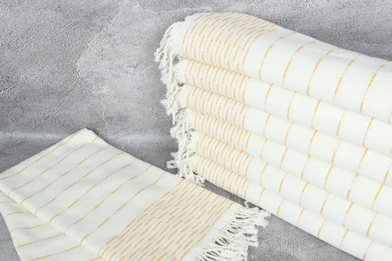 Luxury Turkish beach towel with fringe, 70x38 Cotton Striped Design Towel, Bridal Shower Gifts, Travel towel, Large Turkish Towel, Beach Towel Gift - 2