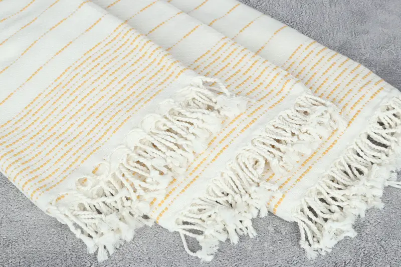 Luxury Turkish beach towel with fringe, 70x38 Cotton Striped Design Towel, Bridal Shower Gifts, Travel towel, Large Turkish Towel, Beach Towel Gift - 5