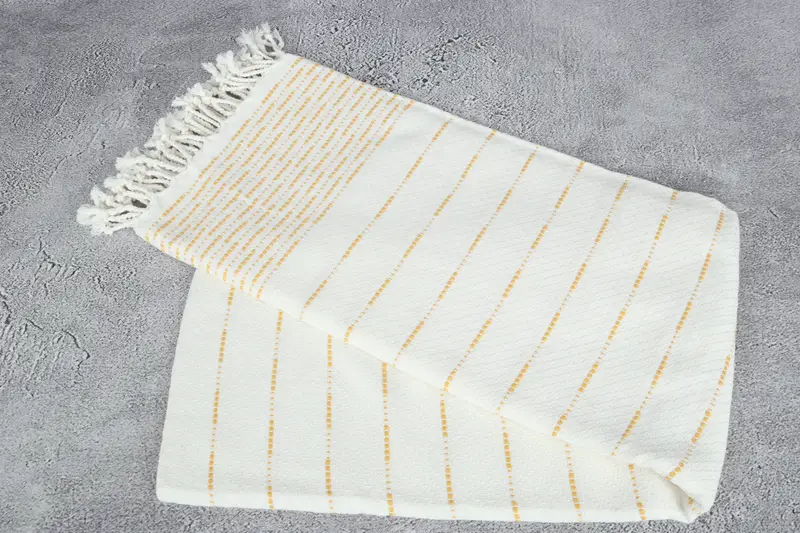 Luxury Turkish beach towel with fringe, 70x38 Cotton Striped Design Towel, Bridal Shower Gifts, Travel towel, Large Turkish Towel, Beach Towel Gift - 6