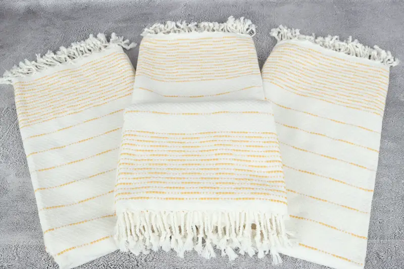 Luxury Turkish beach towel with fringe, 70x38 Cotton Striped Design Towel, Bridal Shower Gifts, Travel towel, Large Turkish Towel, Beach Towel Gift - 4