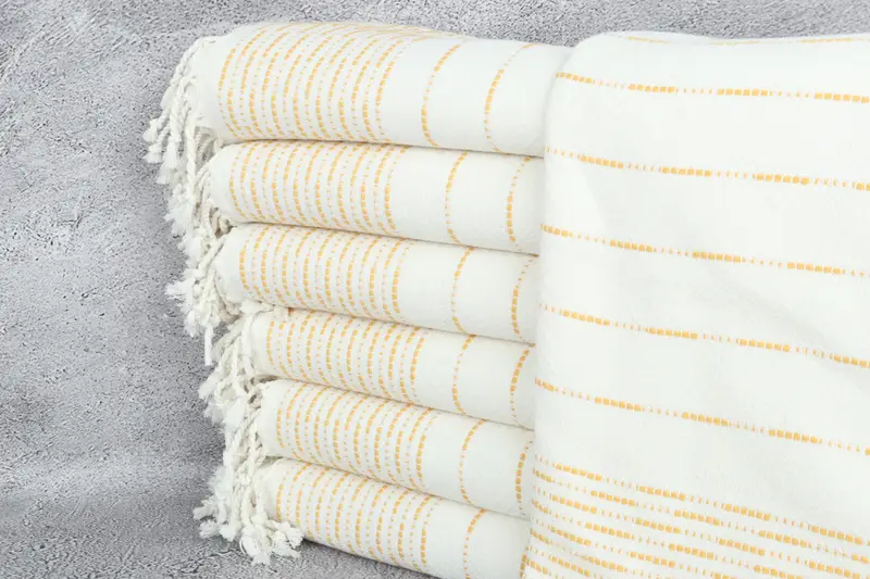 Luxury Turkish beach towel with fringe, 70x38 Cotton Striped Design Towel, Bridal Shower Gifts, Travel towel, Large Turkish Towel, Beach Towel Gift - 1