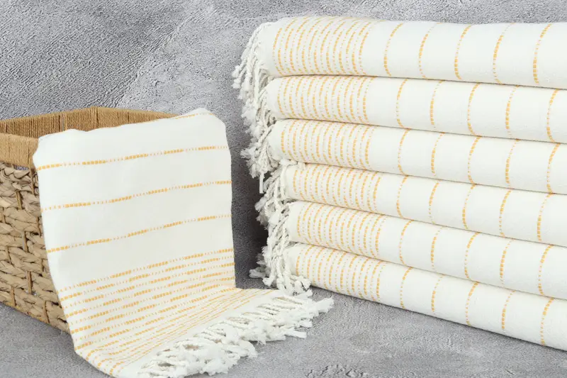 Luxury Turkish beach towel with fringe, 70x38 Cotton Striped Design Towel, Bridal Shower Gifts, Travel towel, Large Turkish Towel, Beach Towel Gift - 3