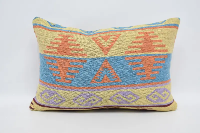 Vintage Kilim Throw Pillow, Wholesale Cushion Case, 16x24 Orange Cushion Cover, Boho Chic Cushion, Turkish Kilim Pillow, Vintage Pillow, Pillow - 5