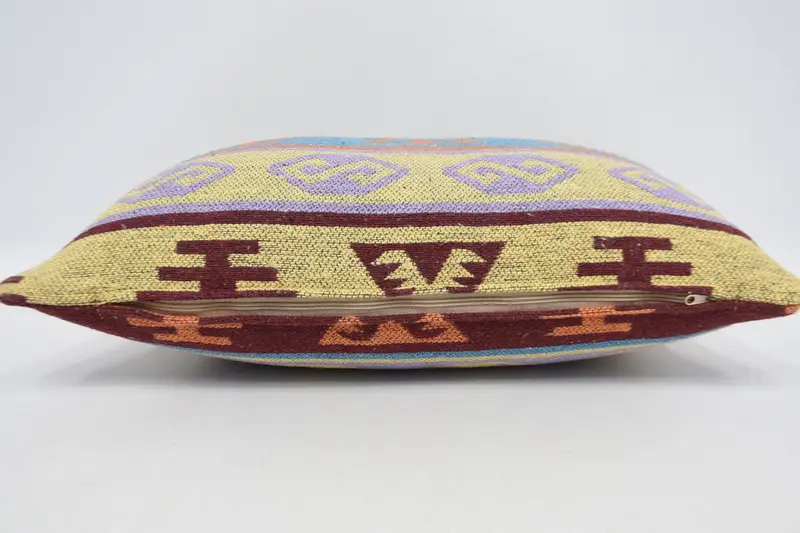 Vintage Kilim Throw Pillow, Wholesale Cushion Case, 16x24 Orange Cushion Cover, Boho Chic Cushion, Turkish Kilim Pillow, Vintage Pillow, Pillow - 6