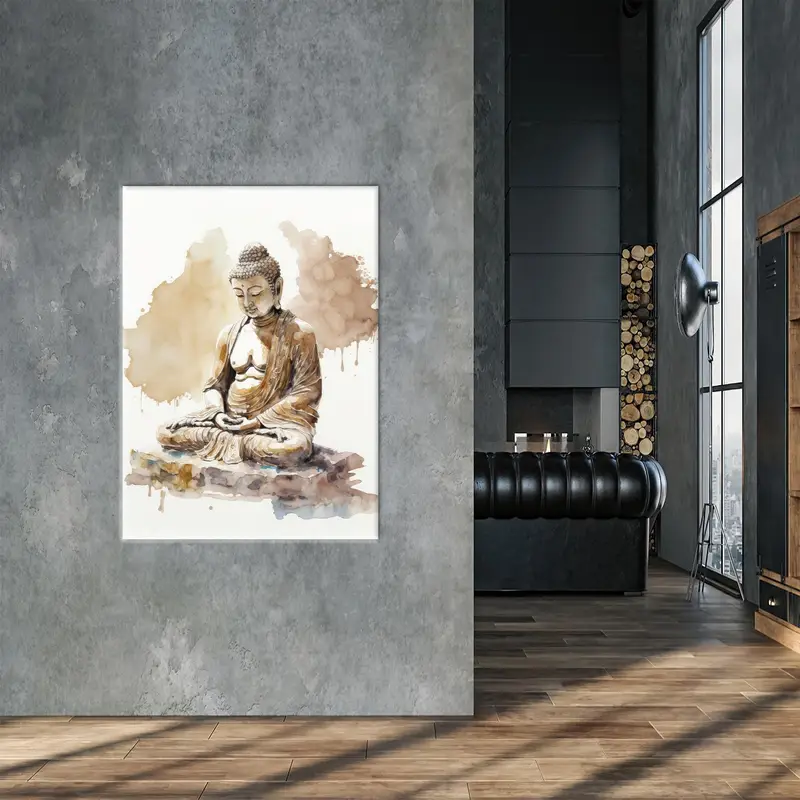 Arte de Canvas Buddha, decoración de arte de meditación, arte de lona mínima, decoración de arte de pared, arte impreso de pintura, arte de pared de Buda, arte de meditación - 3