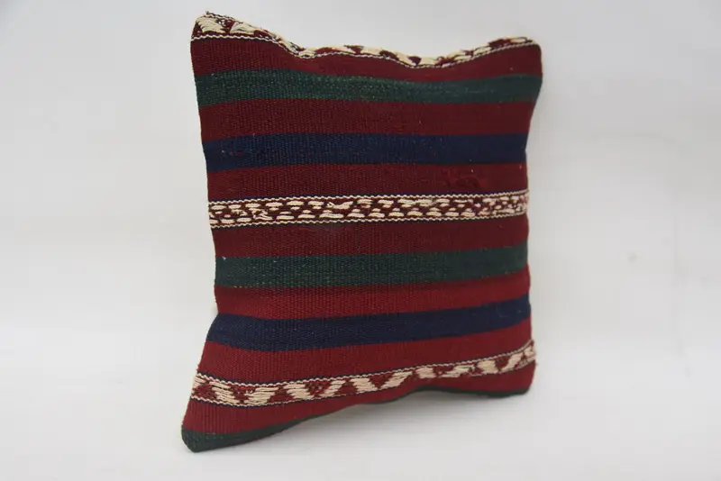 12x12 Red Cushion, Boho Pillow Sham Cover, Kilim Cushion Sham, Cushion Cover, Neutral Throw Pillow Case, Vintage Pillow, Car Cushion Cover - 2