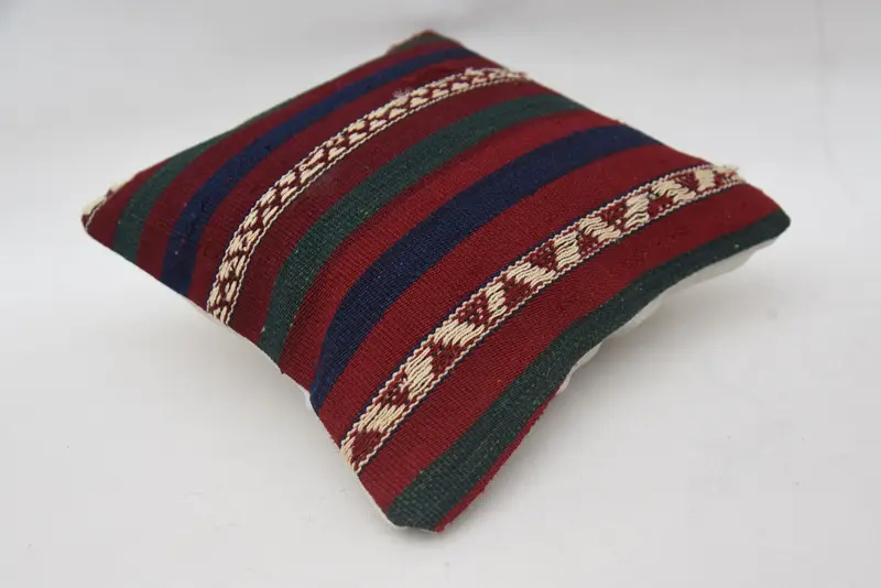 12x12 Red Cushion, Boho Pillow Sham Cover, Kilim Cushion Sham, Cushion Cover, Neutral Throw Pillow Case, Vintage Pillow, Car Cushion Cover - 6