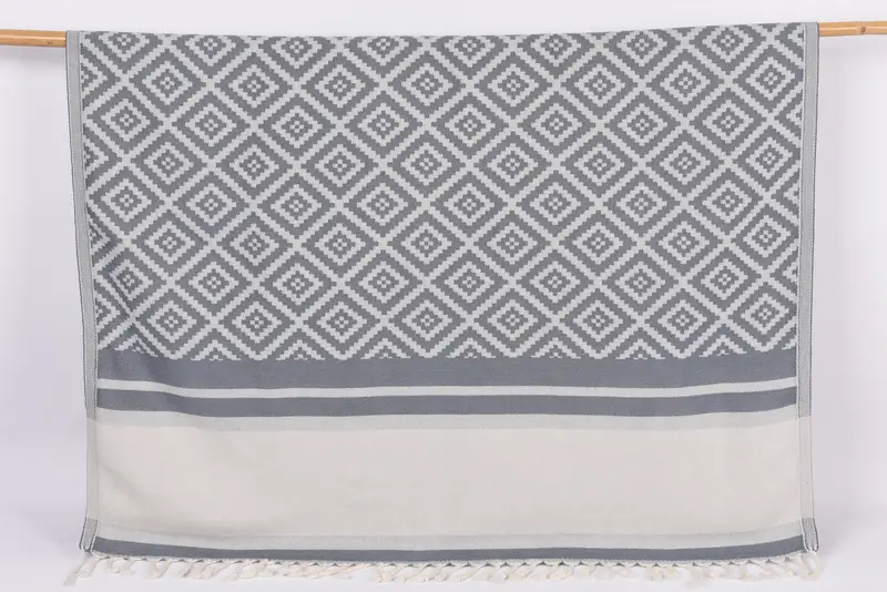 Custom Gift Towel, 69x36 Inches Dark Gray-Gray Sun Design, Personalized