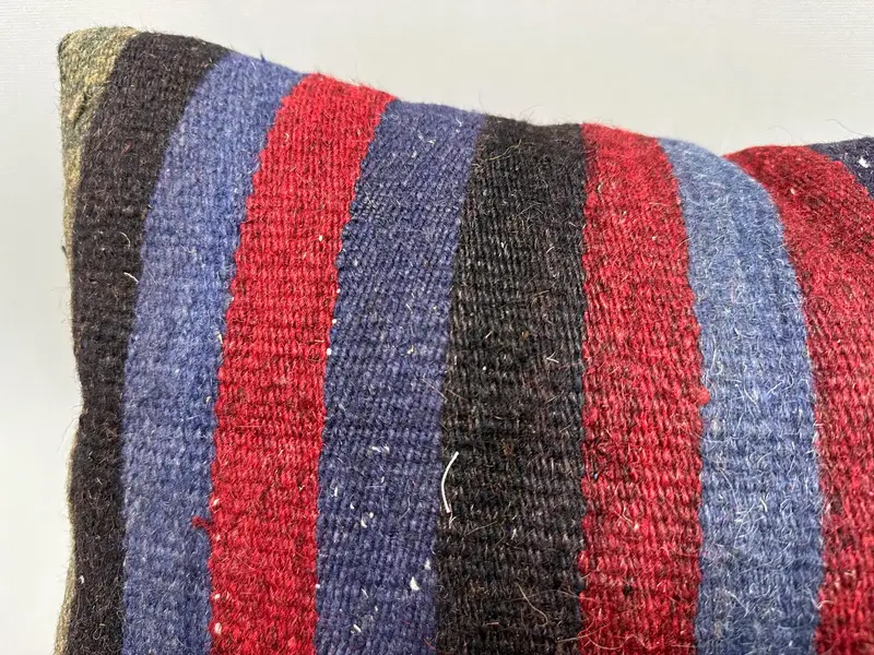 Bolster Throw Pillow Sham, Home Decor Pillow, Pillow Case, Ethnic Pillow Case, Kilim Pillow Cover, Kilim Pillow, 12x20 Purple Cushion - 5
