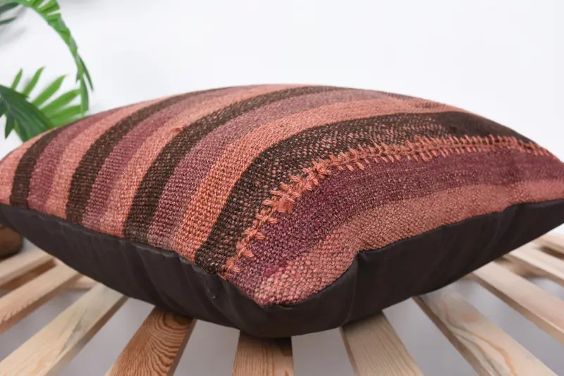 20x20 Brown Cushion Cover, Kilim Cushion Sham, Pillow Cover, Kilim Pillow, Car Pillow, Gift Pillow, Wholesale Pillow Sham, Neutral Cushion - 6