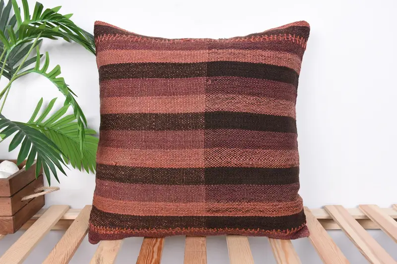20x20 Brown Cushion Cover, Kilim Cushion Sham, Pillow Cover, Kilim Pillow, Car Pillow, Gift Pillow, Wholesale Pillow Sham, Neutral Cushion - 1