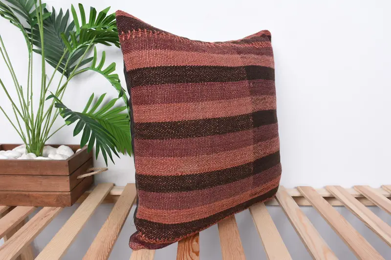 20x20 Brown Cushion Cover, Kilim Cushion Sham, Pillow Cover, Kilim Pillow, Car Pillow, Gift Pillow, Wholesale Pillow Sham, Neutral Cushion - 4