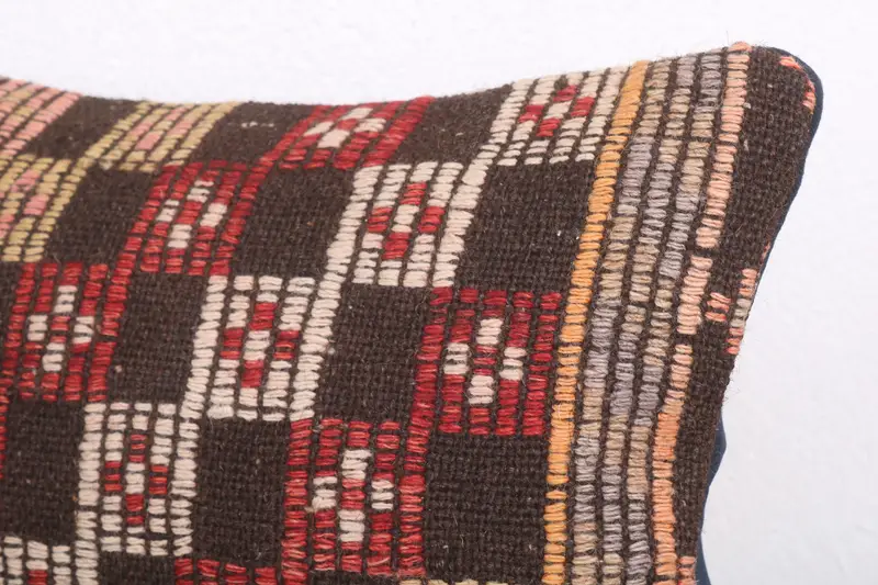 Bed Pillow Cover, Vintage Kilim Pillow, Gift Pillow, 12x20 Brown Cushion Cover, Home Decor Pillow, Lounge Throw Pillow, Cushion Cover - 5