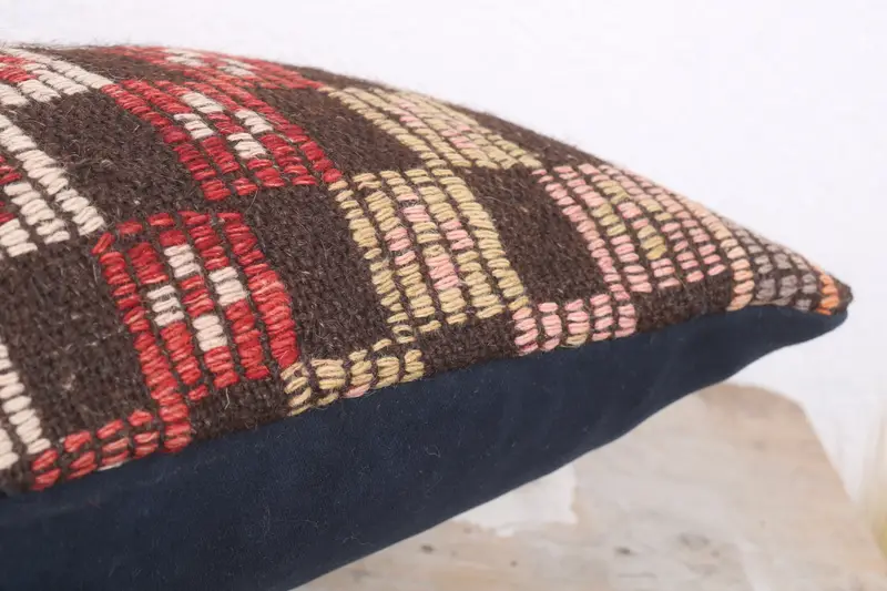 Bed Pillow Cover, Vintage Kilim Pillow, Gift Pillow, 12x20 Brown Cushion Cover, Home Decor Pillow, Lounge Throw Pillow, Cushion Cover - 6
