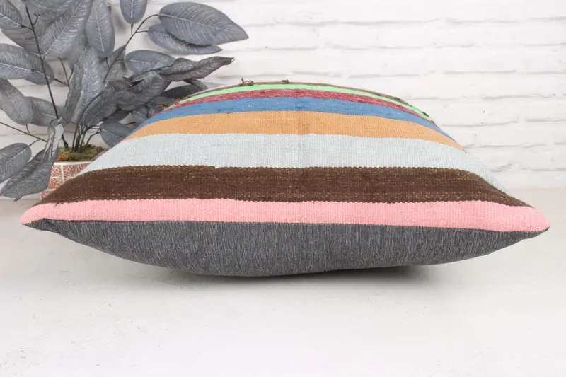 Cushion, Pillow for Sofa, Home Decor Pillow, 24x24 Green Pillow Case, Kilim Cushion Sham, Meditation Pillow Cover, Muted Cushion Case - 5