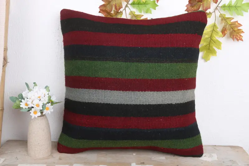 Interior Designer Pillow, Antique Pillows, Aztec Pillow Case, Outdoor Pillow Cover, 18x18 Red Cushion Case, Cushion Case, Throw Kilim Pillow - 2