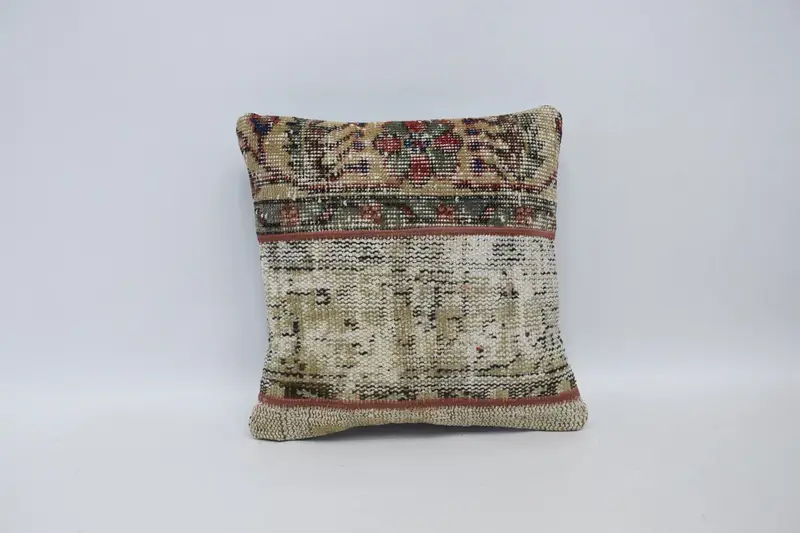 Retro Throw Cushion, 16x16 Yellow Cushion Cover, Pillow for Sofa, Gift Pillow, Oriental Pillow, Cushion Case, Interior Designer Pillow - 1
