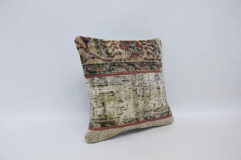 Retro Throw Cushion, 16x16 Yellow Cushion Cover, Pillow for Sofa, Gift Pillow, Oriental Pillow, Cushion Case, Interior Designer Pillow - 3