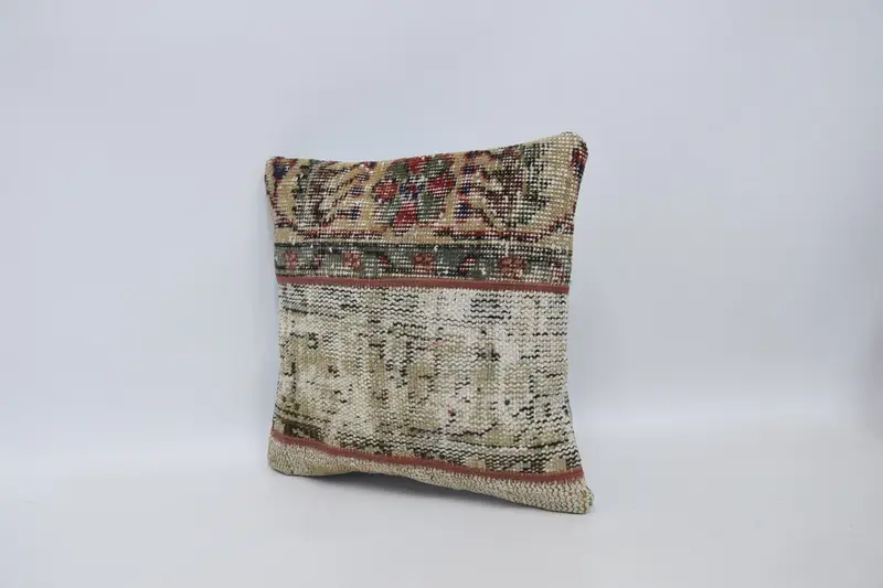 Retro Throw Cushion, 16x16 Yellow Cushion Cover, Pillow for Sofa, Gift Pillow, Oriental Pillow, Cushion Case, Interior Designer Pillow - 4
