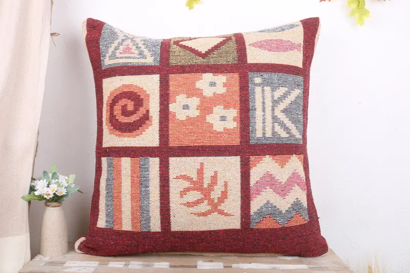 Throw Kilim Pillow, 28x28 Blue Pillow Sham, Pillow Case, Christmas Pillow Sham, Interior Designer Pillow, Turkish Pillow, Hippie Throw Cushion Case - 2
