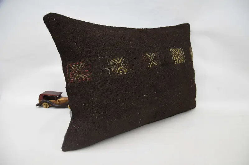 Kilim Pillow Cover, Boho Pillow Sham Cover, Yoga Cushion, 20x28 Brown Pillow, Personalized Gift Pillow Cushion Cover, Kilim Pillow, Pillow Sham - 3