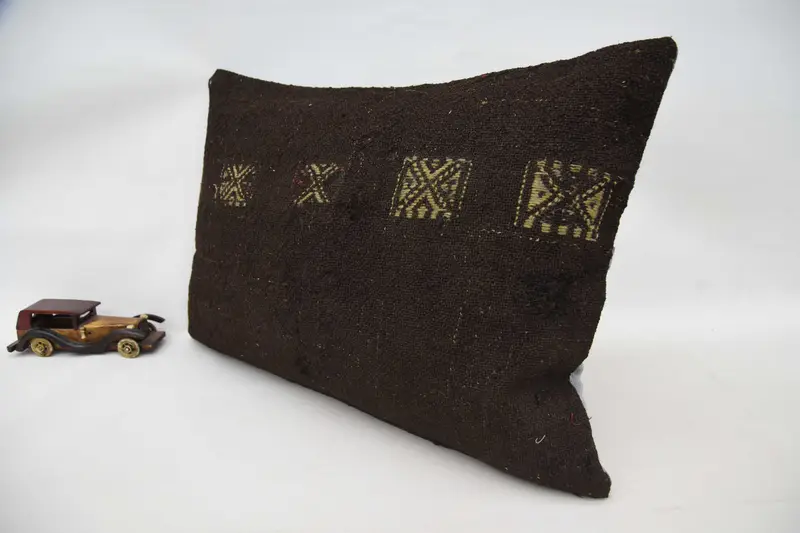 Kilim Pillow Cover, Boho Pillow Sham Cover, Yoga Cushion, 20x28 Brown Pillow, Personalized Gift Pillow Cushion Cover, Kilim Pillow, Pillow Sham - 5