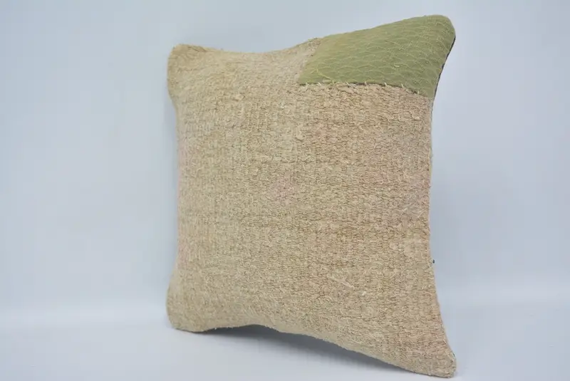 Pillow for Couch, Cushion Case, Handmade Kilim Cushion, Yoga Cushion, Interior Designer Pillow, 12x12 Beige Cushion, Sustainable Cushion Cover - 4