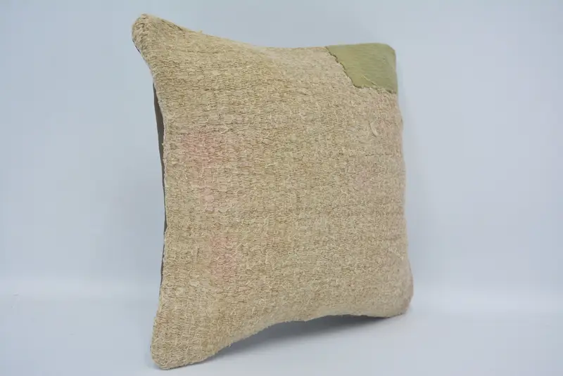 Pillow for Couch, Cushion Case, Handmade Kilim Cushion, Yoga Cushion, Interior Designer Pillow, 12x12 Beige Cushion, Sustainable Cushion Cover - 3