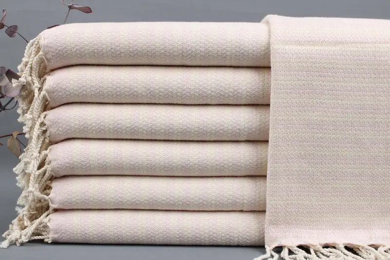 Turkish Tea Towels Pink Chevron, Kitchen Towel, 18x40 Inches, Beige