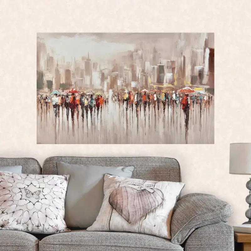 Elegant Printed Glass: Abstract City Landscape for Modern Spaces