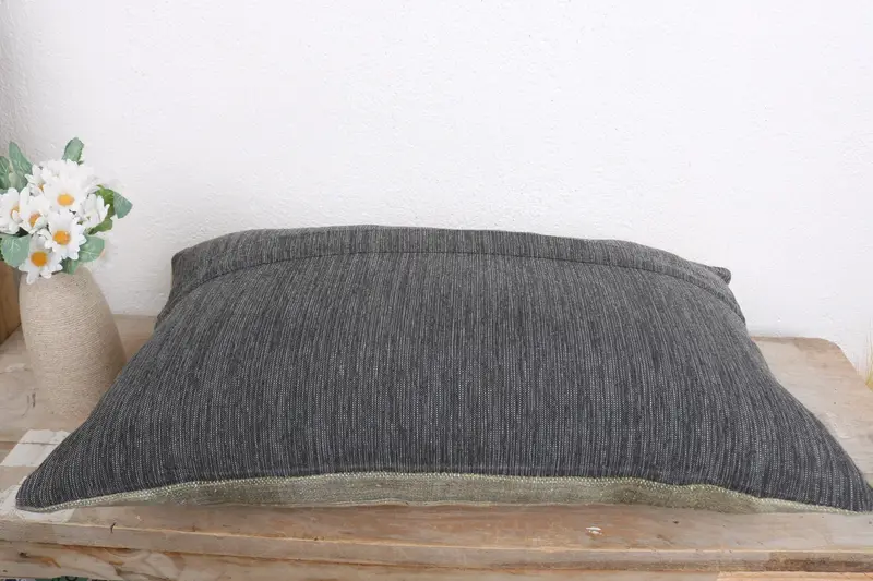 One Of A Kind Pillow Sham, Cushion Cover, Kilim Cushion Sham, Toss Pillow, Boho Pillow Sham Cover, 12x20 Yellow Cushion Case, Throw Kilim Pillow - 7