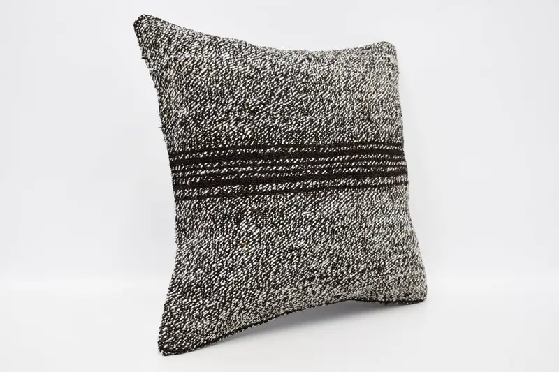 Home Decor Pillow, Handmade Kilim Cushion, Cushion Case, 16x16 Brown Cushion, Vintage Kilim Pillow, Turkish Rugs Pillow Cover - 3