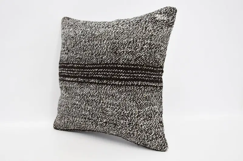 Home Decor Pillow, Handmade Kilim Cushion, Cushion Case, 16x16 Brown Cushion, Vintage Kilim Pillow, Turkish Rugs Pillow Cover - 4